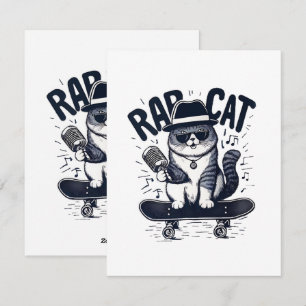 Cartão De Festividades Harmonia do Rap Cat