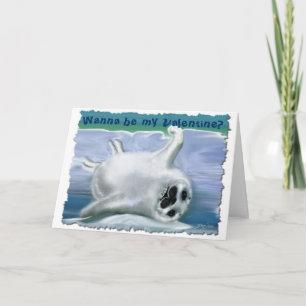 Cartão De Festividades HARP SEAL VALENTINE Card