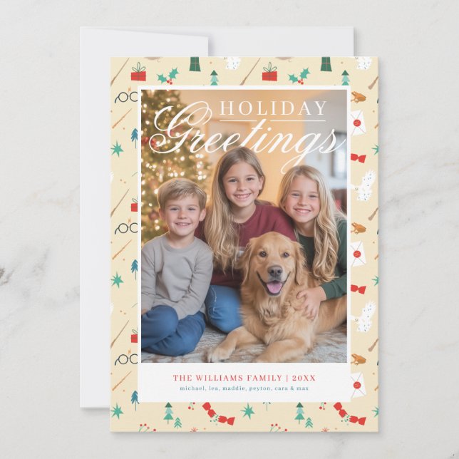 Cartão De Festividades Harry Potter | Holiday Icon Pattern (Frente)