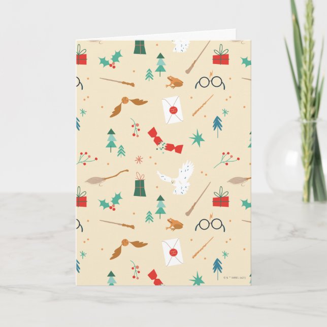 Cartão De Festividades Harry Potter | Padrão de Ícone de Férias (Frente)