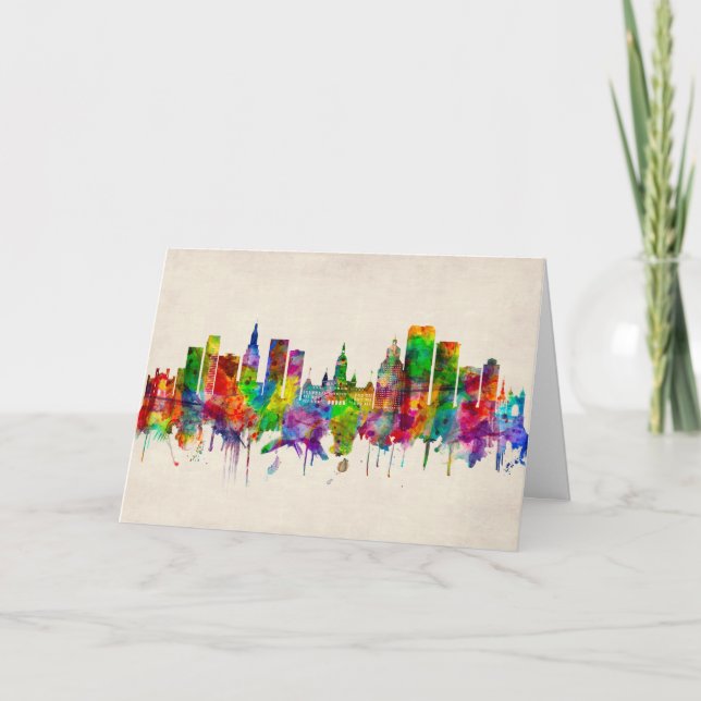 Cartão De Festividades Hartford Connecticut Skyline (Frente)