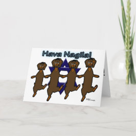 Cartão De Festividades Hava Nagila Dachsunds Greeting Card