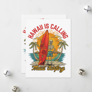 Cartão De Festividades Havaí Está Chamando Vibes de Surf da Ilha Maui
