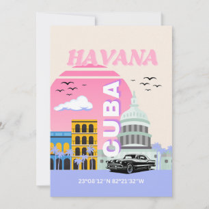 Cartão De Festividades Havana Cuba Viagem Art