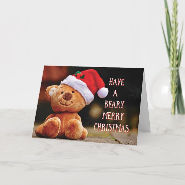 Cartão De Festividades Have a Beary Merry Christmas blank Card (Frente)