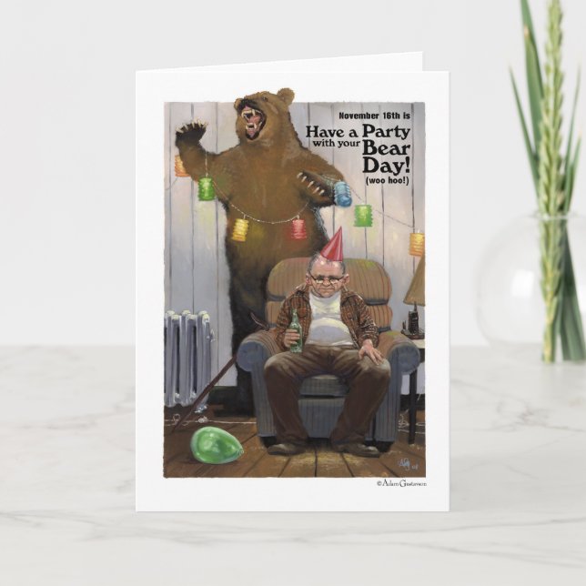 Cartão De Festividades Have A Party With Your Bear Day Card (Frente)
