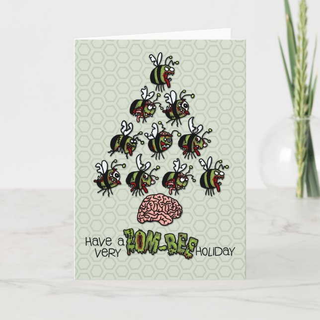 Cartão De Festividades Have a very Zom-Bee Holiday (Frente)