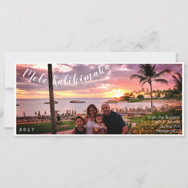 Cartão De Festividades Hawaii Felry Christmas Mele Kalikimaka (Frente)