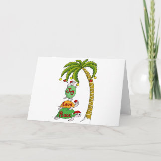 Cartão De Festividades Hawaiian Christmas Turtle Santas
