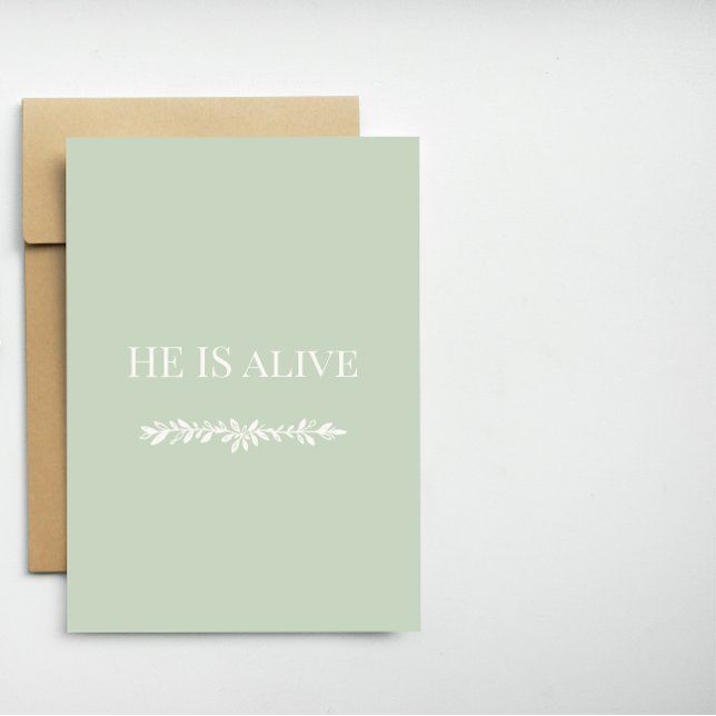 Cartão De Festividades He Is Alive Christian Easter Card | Faith Design (Criador carregado)