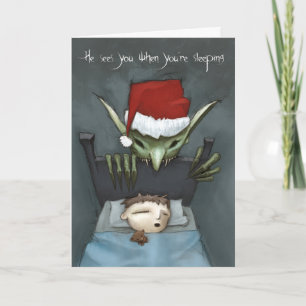 Cartão De Festividades He sees you when you're sleeping