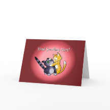 HEAD SMOOCHES VALENTINE CATS por Jeff Willis Art