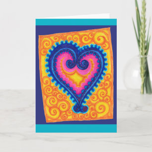 Cartão De Festividades Heart Blue