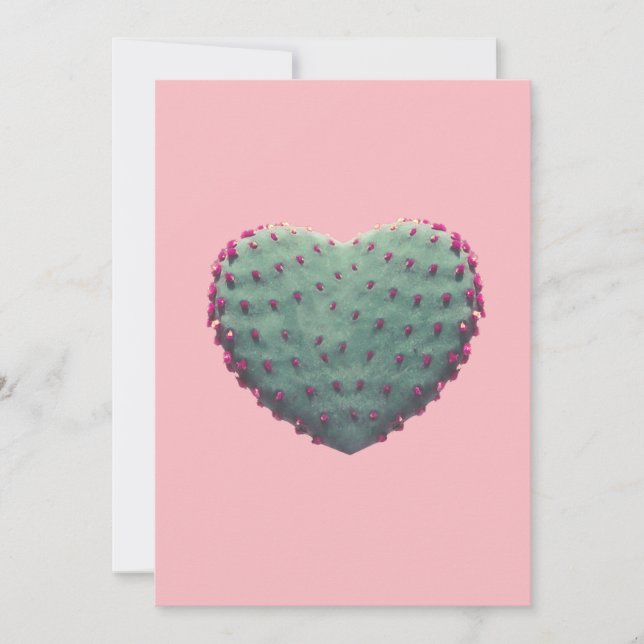 Cartão De Festividades Heart Cactus (Frente)