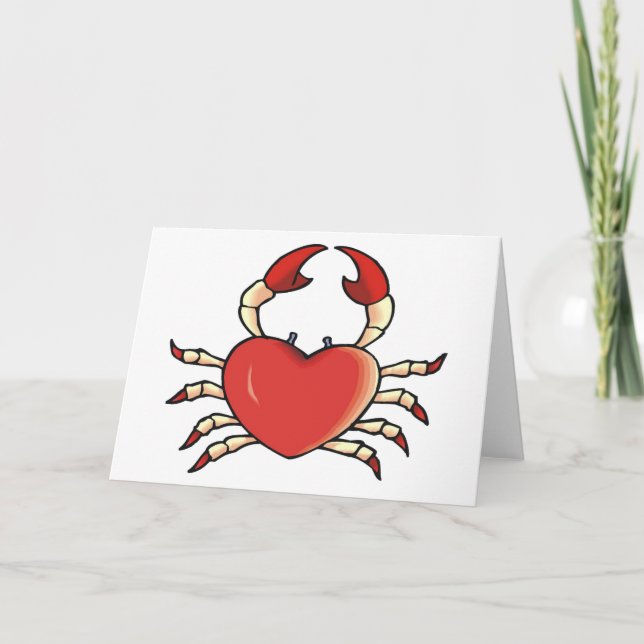 Cartão De Festividades Heart Crab Card (Frente)
