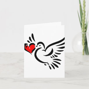 Cartão De Festividades heart dove graphic love valentine