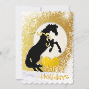 Cartão De Festividades Heart Horses V Holiday (Golden Stars)