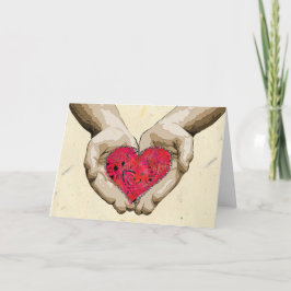 Cartão De Festividades Heart in Hands Valentine Love
