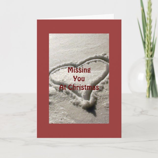 CARTÃO DE FESTIVIDADES HEART IN SNOW-MISSING U AT CHRISTMAS (Frente)