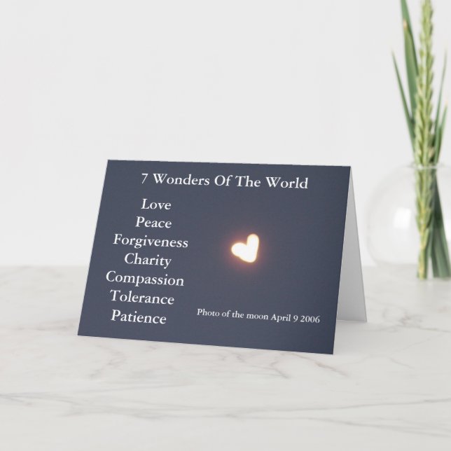 Cartão De Festividades Heart shaped moon greeting card (Frente)