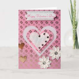 Cartão De Festividades Heart Valentine's Day Card