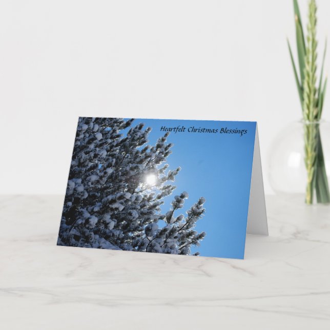 Cartão De Festividades Heartfelt Christmas Blessings (Frente)