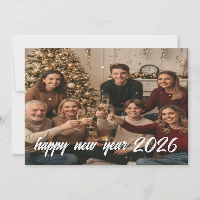 Cartão De Festividades Heartfelt New Year Family Card (Frente)