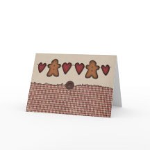 Hearts And Gingerbread Christmas Card