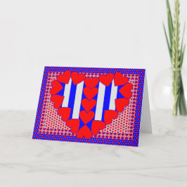 Cartão De Festividades Hearts and Stripes forever