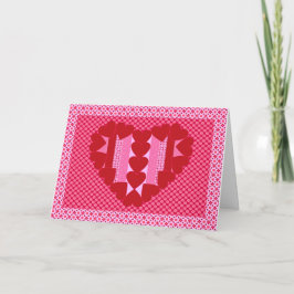 Cartão De Festividades Hearts and stripes - quilt