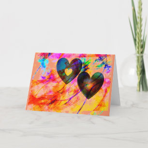 Cartão De Festividades Hearts at Sunrise