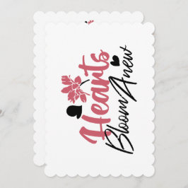 Cartão De Festividades Hearts Bloom Anew - citação Floral Inspiracional