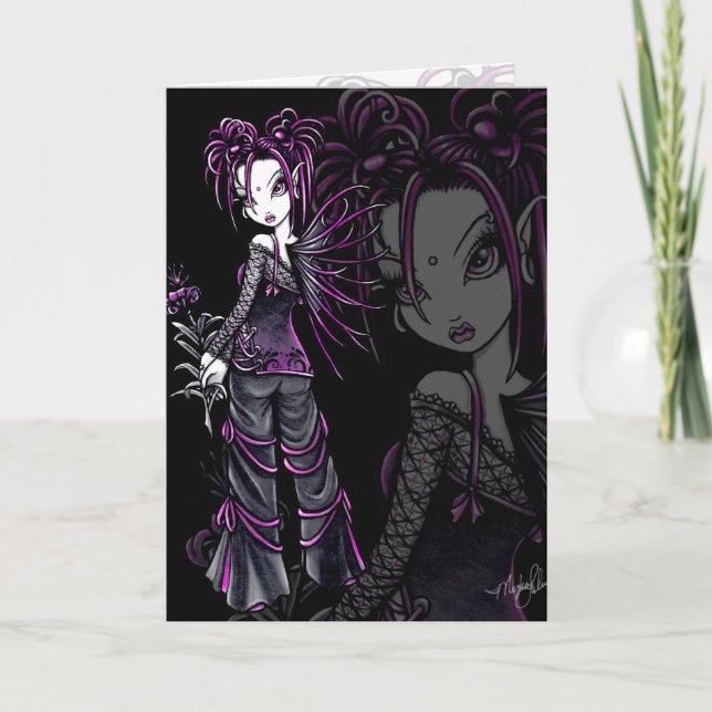 Cartão De Festividades "Heather"  Pink Valentine's Day Flower Fairy Card (Frente)