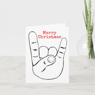 Cartão De Festividades Heavy Metal Horns Christmas Card Card