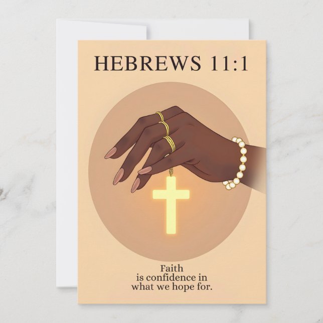 Cartão De Festividades Hebrews 11:1 Faith Confidence Scripture Art (Frente)