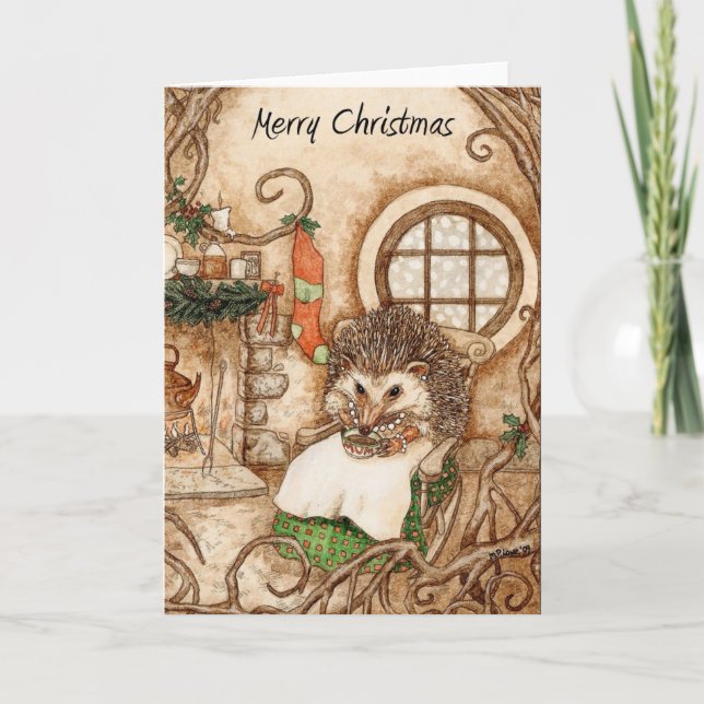 Cartão De Festividades Hedgehog Christmas - Part 1 (Frente)