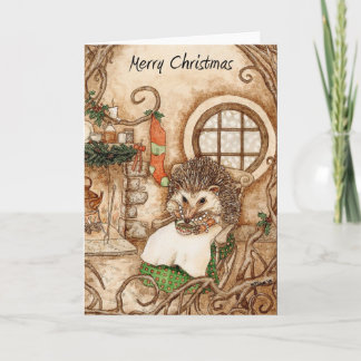 Cartão De Festividades Hedgehog Christmas - Part 1