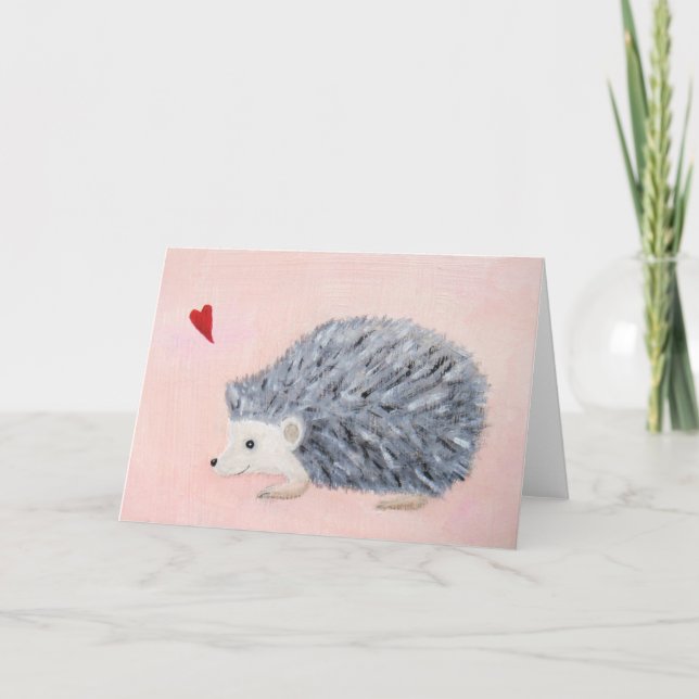 Cartão De Festividades Hedgehog with Heart Greeting Card (Frente)