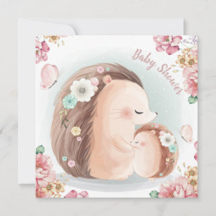 Cartão De Festividades Hedgehogs Baby Shower Invitation