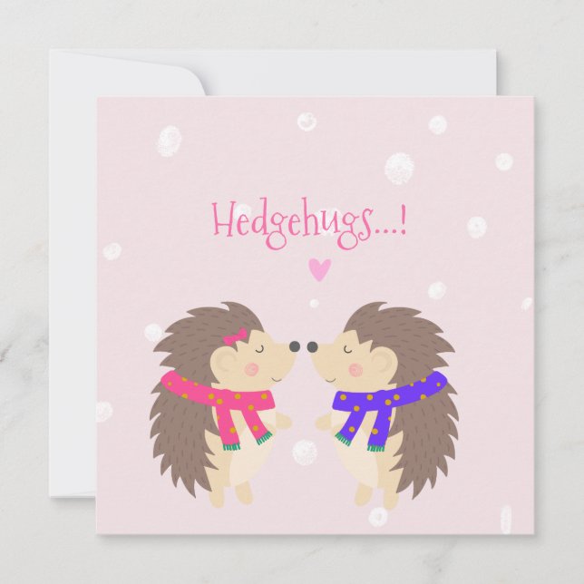 Cartão De Festividades Hedgehugs! Feliz Natal de Hedgehog (Frente)