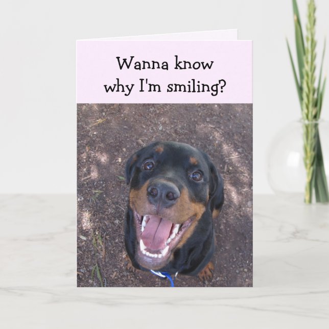 Cartão De Festividades Heidi Happy Rottweiler Valentine's Day Card (Frente)