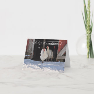 Cartão De Festividades Hens esperando pelo natal dos Papais noeis