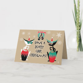 Cartão De Festividades Hep Cats Retro Christmas - Personalizado