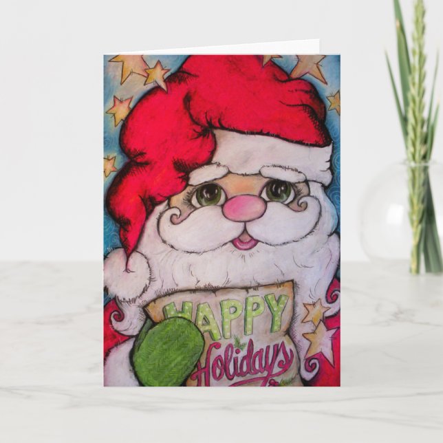 Cartão De Festividades Here Comes Santa Claus (Frente)