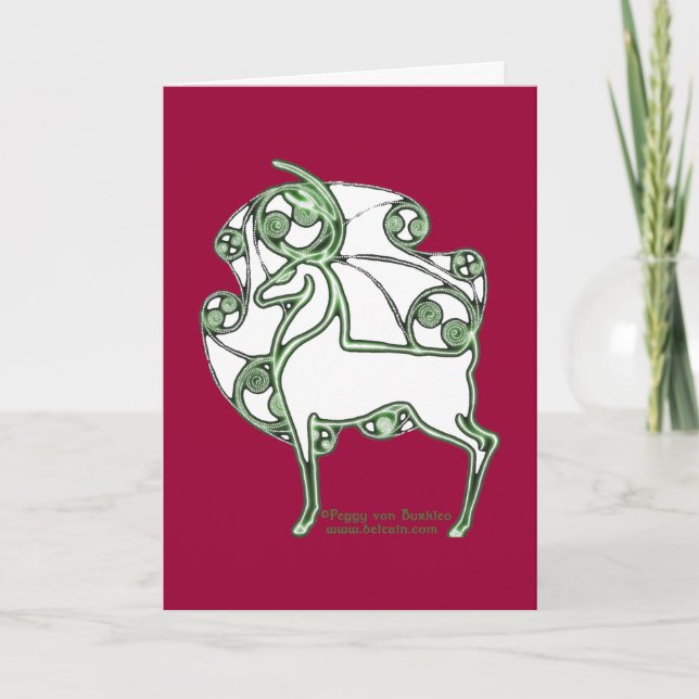 Cartão De Festividades Herne Celtic Christmas Deer Card (Frente)