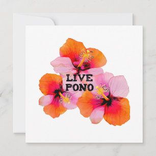 Cartão De Festividades Hibiscus Floral Tropical Artístico Viva Pono Havaí
