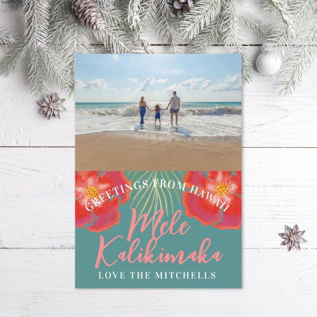 Cartão De Festividades Hibiscus Palm, Ilha Tropical do Havaí (Criador carregado)