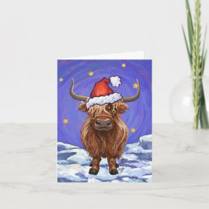 Cartão De Festividades Highland Cow Christmas