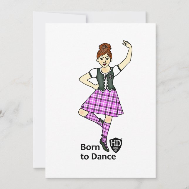 Cartão De Festividades Highland Dancer Card (Frente)