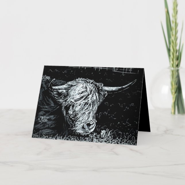 Cartão De Festividades Highland Snow (Frente)